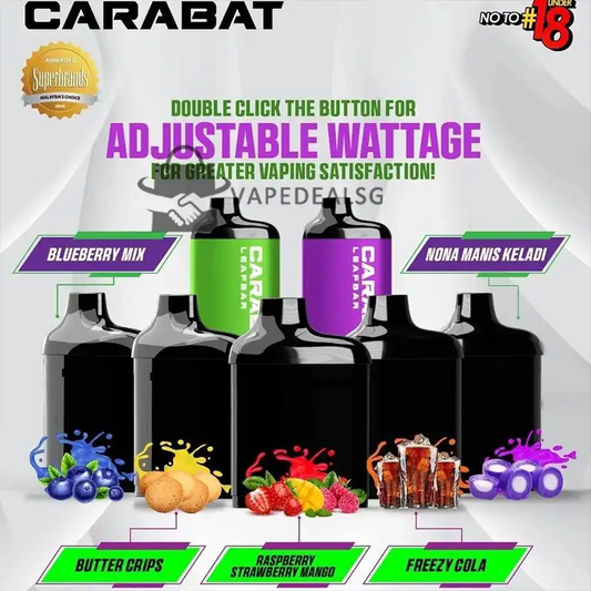 CARABAT Leafbar 15000 cartridge pod flavours adjustable wattage compatible with Leafbar device Singapore