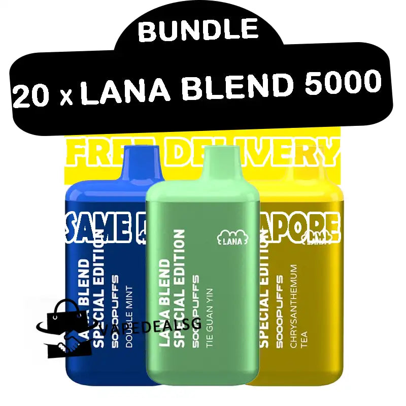 20pcs Lana blend 5000 disposable bundle ready stock singapore at vape deal sg shop