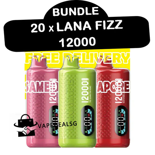 20pcs Lana FIZZ 12000 disposable bundle ready stock singapore at vape deal sg shop