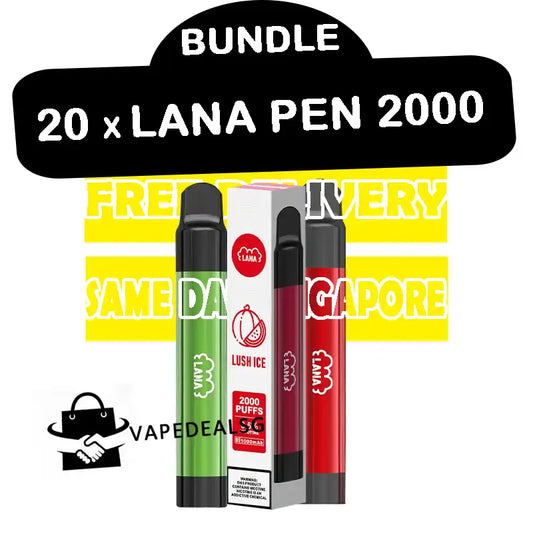 20pcs Lana pen 2000 disposable bundle ready stock singapore at vape deal sg shop