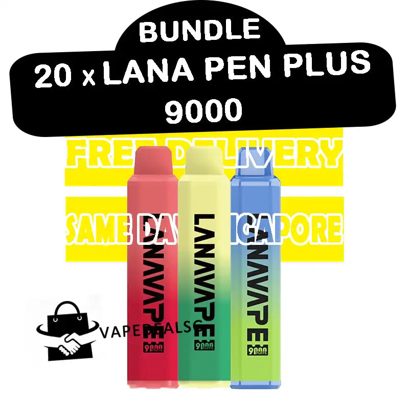 20pcs Lana Pen Plus 9000 disposable bundle ready stock singapore at vape deal sg shop