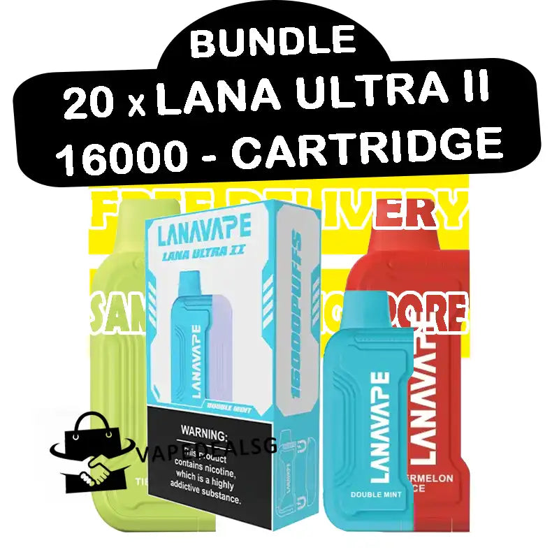 20pcs Lana Ultra II 16000 Cratridge Pod disposable bundle ready stock singapore at vape deal sg shop