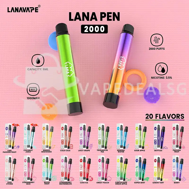LANA PEN 2000 Disposable Vape Flavour in Singapore - VapeDealSG-1